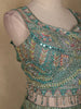 Sea Green Floral Embroidered Design Semi Organza Lehenga