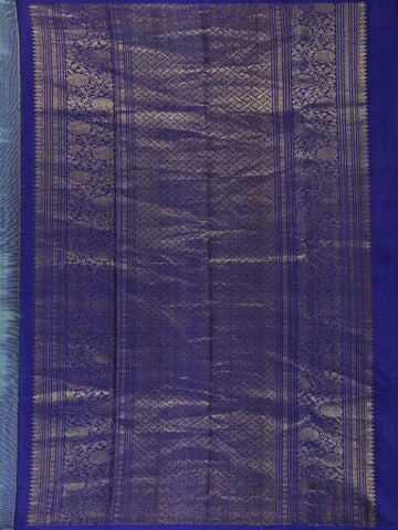 Sea Green Floral Woven Pure Kanchipuram Silk Saree - Diadem