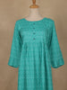 Sea Green Geometric Printed Cotton Kurti - Diadem
