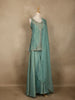 Sea Green Sequin Embroidery Design Silk Palazzo Suit