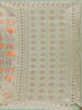 Sea Green and Peach Floral Woven Design Banarasi Saree with Designer Zari Border