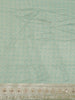 Sea Green and Peach Floral Woven Design Banarasi Saree with Designer Zari Border