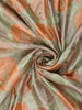 Sea Green and Peach Floral Woven Design Banarasi Saree with Designer Zari Border