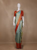 Sea Green Floral Woven Motifs Pure Kanchipuram Tissue Silk Saree - Diadem