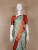Sea Green Floral Woven Motifs Pure Kanchipuram Tissue Silk Saree - Diadem