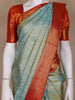 Sea Green Floral Woven Motifs Pure Kanchipuram Tissue Silk Saree - Diadem