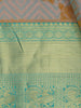 Silver Grey Floral Woven Pure Kanchipuram Silk Saree - Diadem