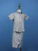 Silver Grey Silk Dhoti With Matching Half Sleeve Shirt - Diadem
