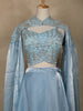 Sky Blue Embroidered Design Organza Bridesmaids Lehenga