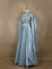 Sky Blue Embroidered Design Organza Bridesmaids Lehenga