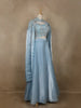 Sky Blue Embroidered Design Organza Bridesmaids Lehenga