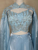 Sky Blue Embroidered Design Organza Bridesmaids Lehenga