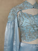 Sky Blue Embroidered Design Organza Bridesmaids Lehenga