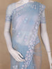 Sky Blue Floral Embroidered Design Net Saree