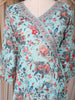 Sky Blue Floral Printed Design Cotton Anarkali Salwar Suit