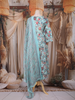 Sky Blue Floral Printed Design Cotton Anarkali Salwar Suit