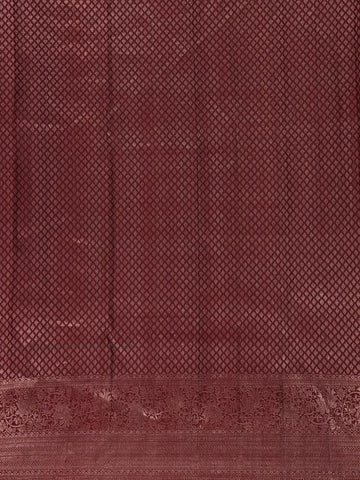 Sky Blue Floral Woven Pure Kanchipuram Silk Saree - Diadem