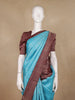 Sky Blue Floral Woven Pure Kanchipuram Silk Saree - Diadem
