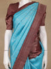 Sky Blue Floral Woven Pure Kanchipuram Silk Saree - Diadem