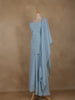 Sky Blue Sequins Design Georgette Palazzo Suit with Dupatta