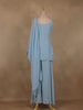 Sky Blue Sequins Design Georgette Palazzo Suit with Dupatta