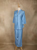 Sky Blue Solid Design Cotton Co-Ord Set