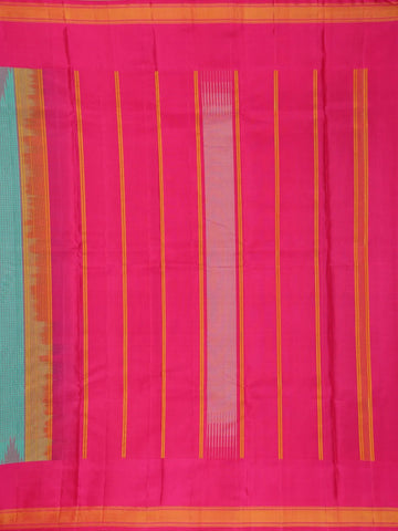 Sky Blue Checked Woven Pure Kanchipuram Silk Saree - Diadem