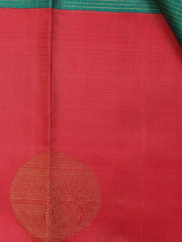 Sky Blue Checkered Woven Pure Kanchipuram Silk Saree - Diadem