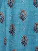 Sky Blue Floral Designed Cotton Rayon Salwar Suit - Diadem