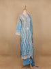 Sky Blue Floral Designed Cotton Salwar Suit - Diadem
