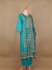 Sky Blue Floral Designed Cotton Salwar Suit - Diadem