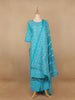 Sky Blue Floral Designed Cotton Salwar Suit - Diadem