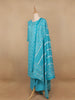 Sky Blue Floral Designed Cotton Salwar Suit - Diadem