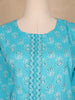 Sky Blue Floral Designed Cotton Salwar Suit - Diadem