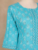 Sky Blue Floral Designed Cotton Salwar Suit - Diadem