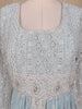 Sky Blue Floral Designed Georgette Gown - Diadem