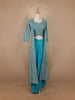 Sky Blue Floral Designed Georgette Palazzo Salwar Suit - Diadem
