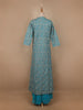 Sky Blue Floral Designed Georgette Palazzo Salwar Suit - Diadem