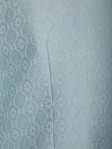 Sky Blue Floral Designed Jodhpuri Men's Suit - Diadem