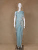 Sky Blue Floral Sequin Embroidered Organza Designer Saree - Diadem