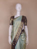 Sky Blue Floral Woven Pure Kanchipuram Silk Saree - Diadem