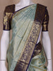 Sky Blue Floral Woven Pure Kanchipuram Silk Saree - Diadem