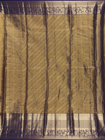 Sky Blue Floral Woven Pure Kanchipuram Silk Saree - Diadem