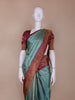 Sky Blue Floral Woven Pure Kanchipuram Silk Saree - Diadem