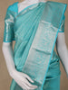 Sky Blue Floral Woven Pure Kanchipuram Silk Saree - Diadem