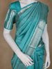 Sky Blue Floral Woven Pure Kanchipuram Silk Saree - Diadem