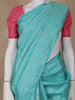 Sky Blue Floral Woven Pure Kanchipuram Silk Saree - Diadem