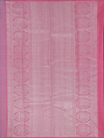 Sky Blue Floral Woven Pure Kanchipuram Silk Saree - Diadem