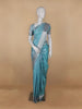 Sky Blue Floral Woven Pure Kanchipuram Silk Saree - Diadem