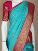 Sky Blue Floral Woven Pure Kanchipuram Silk Saree - Diadem